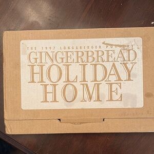 Longaberger 1997 Stone Gingerbread Holiday Home Mold, Excellent Condition